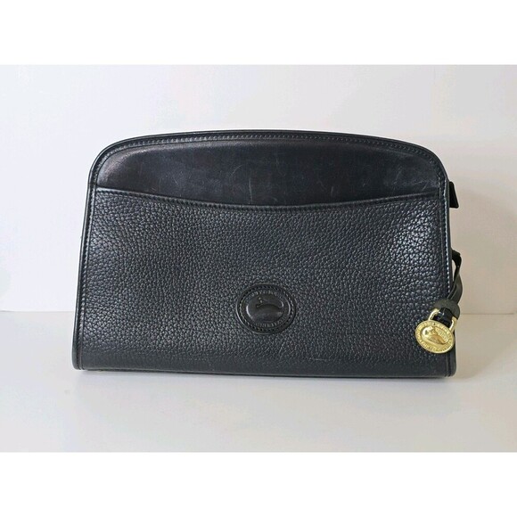 Vintage Dooney & Bourke Black All Weather Leather Made in USA Bag 90s Pebbled - Picture 9 of 9